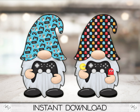 Gaming Gnome PNG Sublimation Digital Design Download