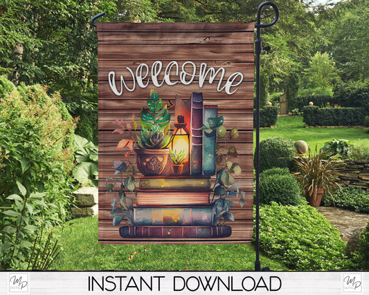 Welcome Garden Flag Design for Sublimation of Yard / Patio Flag, Digital Download