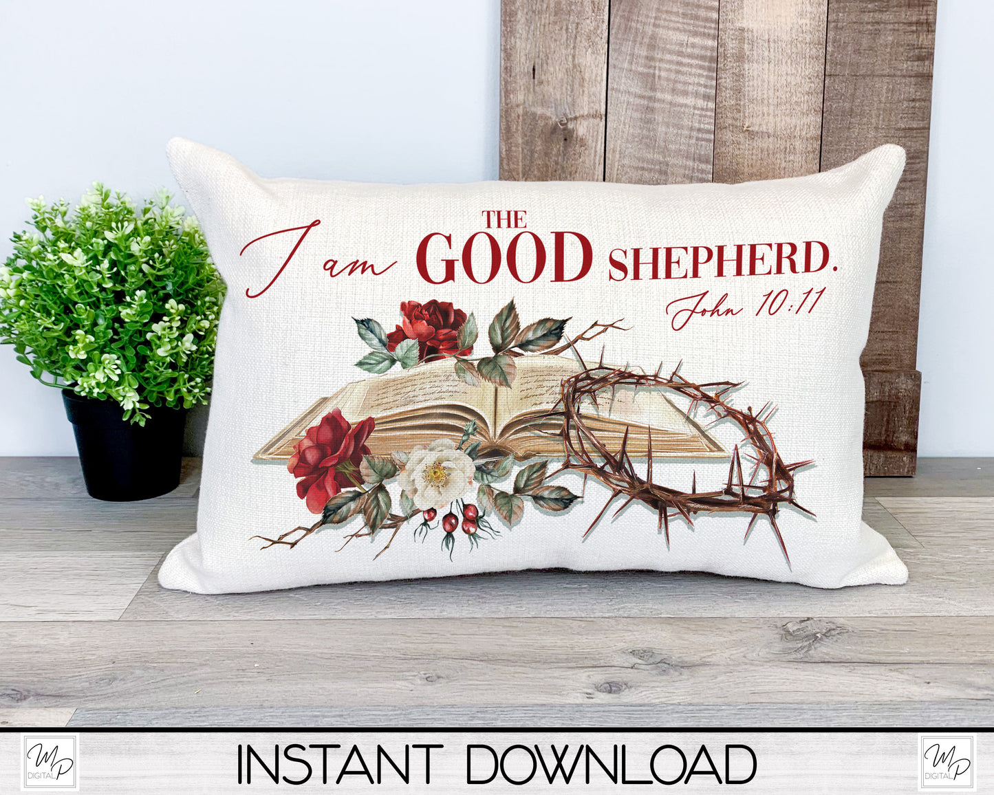 Christian Easter Lumbar Pillow Cover PNG Sublimation Design, Digital Download