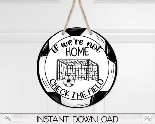 Soccer Circle Front Door Hanger PNG Design for Sublimation, Digital Download