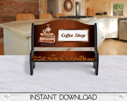 Coffee Bench PNG for Sublimation, Sublimation Design for Tiered Tray Benches, Digital Download, MSS Blank Design