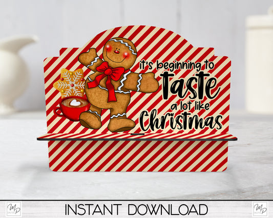 Christmas Gingerbread Cookbook / Tablet Stand PNG for Sublimation Design, Digital Download