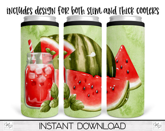 Watermelon Can Cooler Sublimation Download, Design for Slim & Thick Duozie and Other Metal Coolers