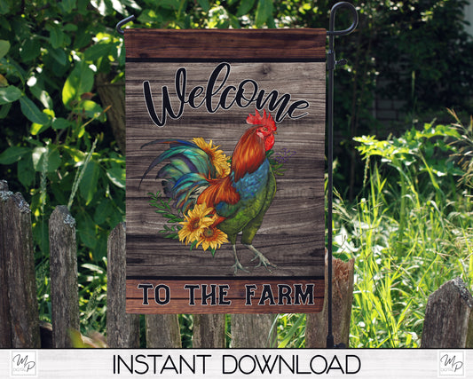 Welcome to the Farm Garden Flag for Sublimation Design, Yard / Patio Flag, Digital Download