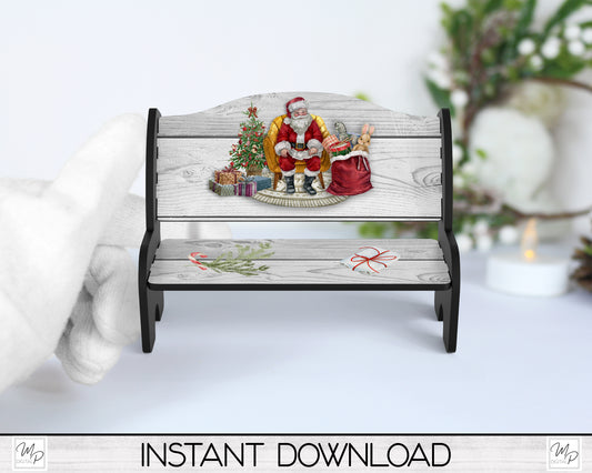 Santa Bench PNG for Sublimation, Sublimation Design for Tiered Tray Benches, Digital Download, MSS Blank Design
