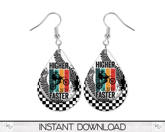 Dirt Track Racing Teardrop Earring Design for Sublimation