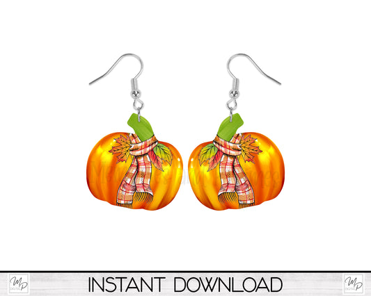 Fall Pumpkin Earring Design for Sublimation