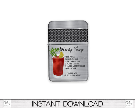 Flip Top Lighter PNG Sublimation Design Download, Bloody Mary
