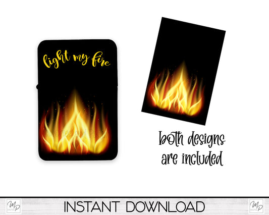 Flip Top Lighter PNG Sublimation Design Download, Light My Fire