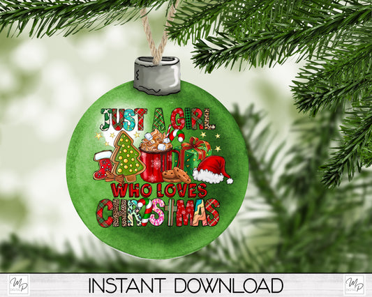 Loves Christmas Bobber Ornament / Door Hanger PNG for Sublimation, Bobber Tree Ornament Design, Digital Download