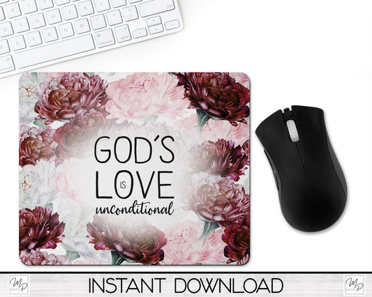 Christian Inspirational Mouse Pad PNG for Sublimation Digital Download, Mousepad Design for Sublimation