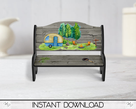 Camping Bench PNG for Sublimation, Sublimation Design for Tiered Tray Benches, Digital Download, MSS Blank Design