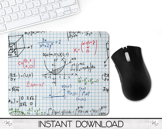 Math Teacher Mouse Pad PNG for Sublimation Digital Download, Mousepad Design for Sublimation