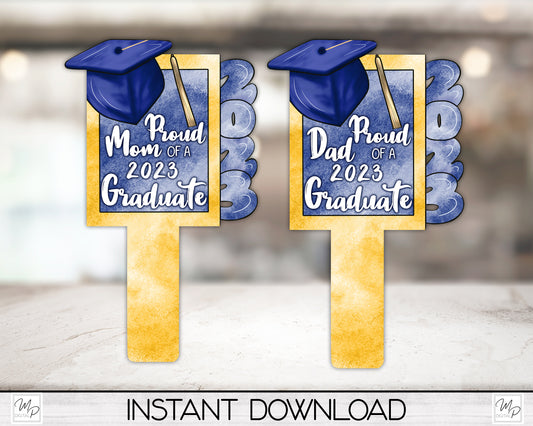 Mom and Dad of 2023 Graduate Paddle Fan PNG Sublimation Design, Digital Download
