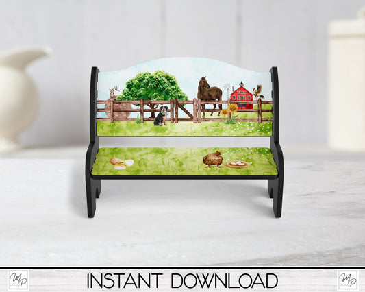 Farm Bench PNG for Sublimation, Sublimation Design for Tiered Tray Benches, Digital Download, MSS Blank Design