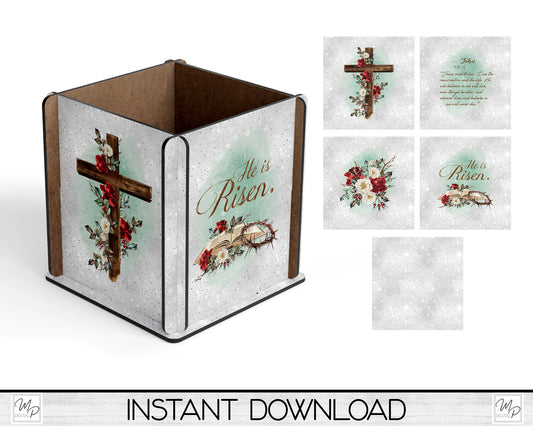 Christian Easter Box PNG Sublimation Design, Centerpiece MDF Box Design Digital Download
