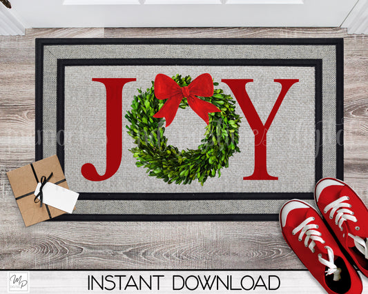 Christmas Door Mat Design for Sublimation, Joy