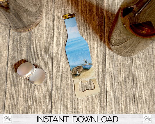 Nautical / Beach Bottle Opener PNG Sublimation Bar Key Design Download