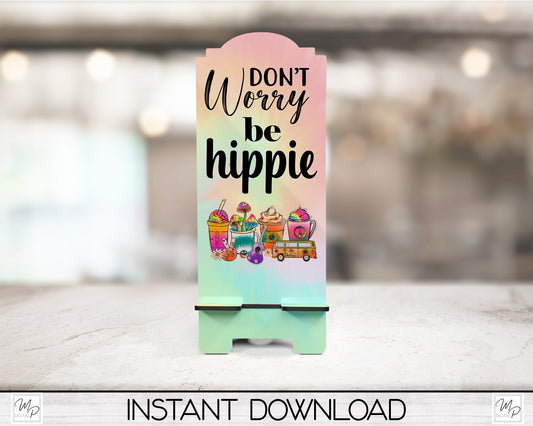 Hippie Cell Phone Stand PNG for Sublimation Design, Digital Download