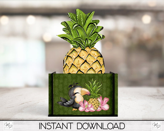 Pineapple Box PNG Sublimation Design, Centerpiece MDF Box Design, Digital Download