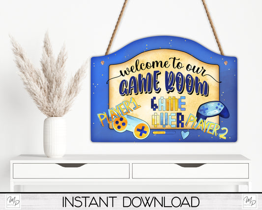 Game Room PNG Design for Sublimation of Signs, Digital Download
