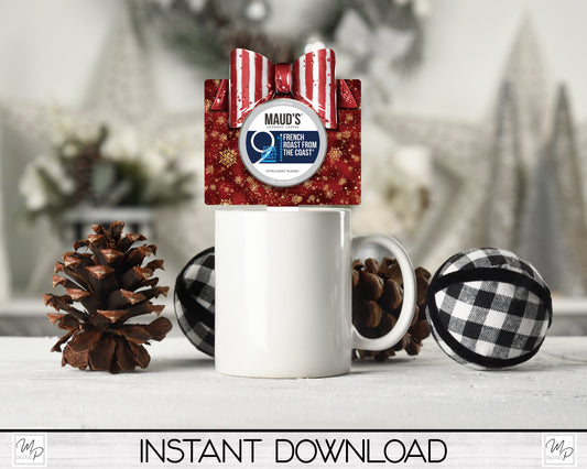 Christmas Single Coffee Pod Holder Gift PNG Sublimation Design, Digital Download