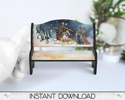 Christmas Nativity Bench PNG for Sublimation, Sublimation Design for Tiered Tray Benches, Digital Download