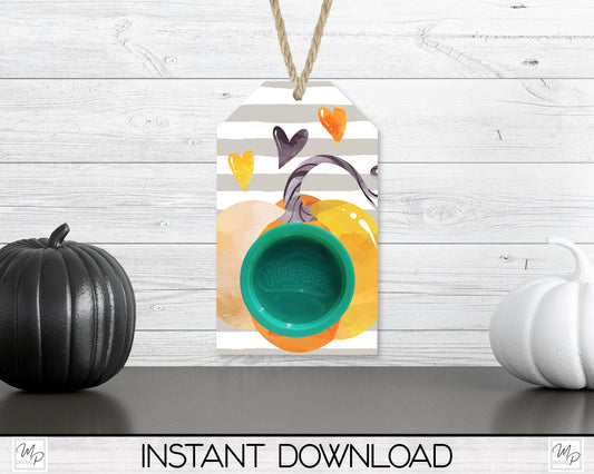 Fall Playdough Tag Ornament PNG Design, Party Favor Sublimation Design Download