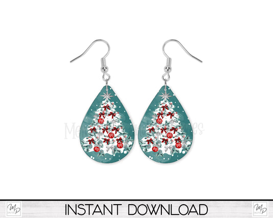 Christmas Tree Earring Design for Sublimation