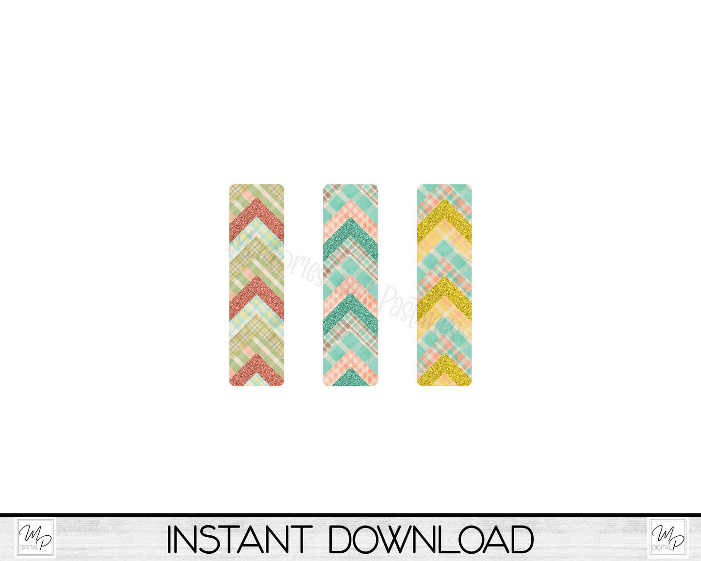 Spring Plaid Rectangle Bar PNG Designs for Sublimation of Earrings, Bundle, Digital Download
