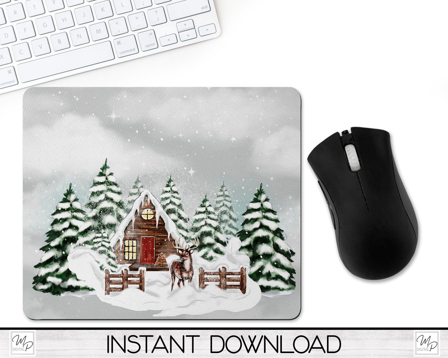 Winter Cabin 20oz Skinny Tumbler PNG Sublimation Design, Seamless Christmas Tumbler Digital Download