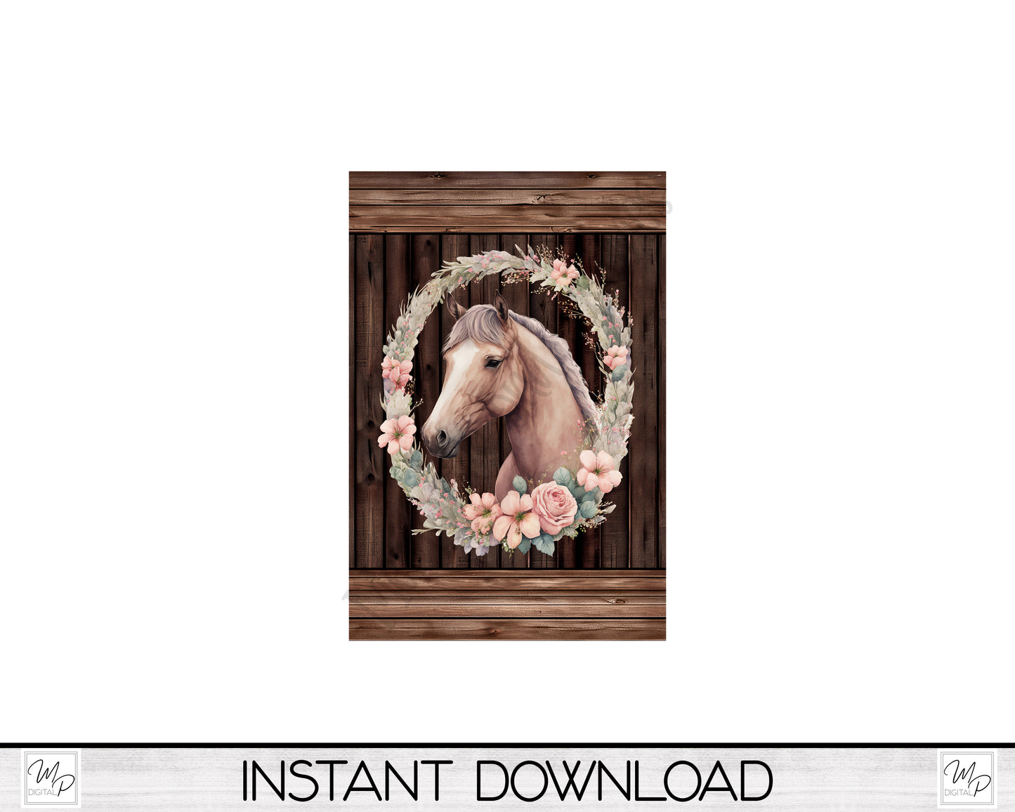 Horse Garden Flag for Sublimation Design, Yard / Patio Flag, Digital Download