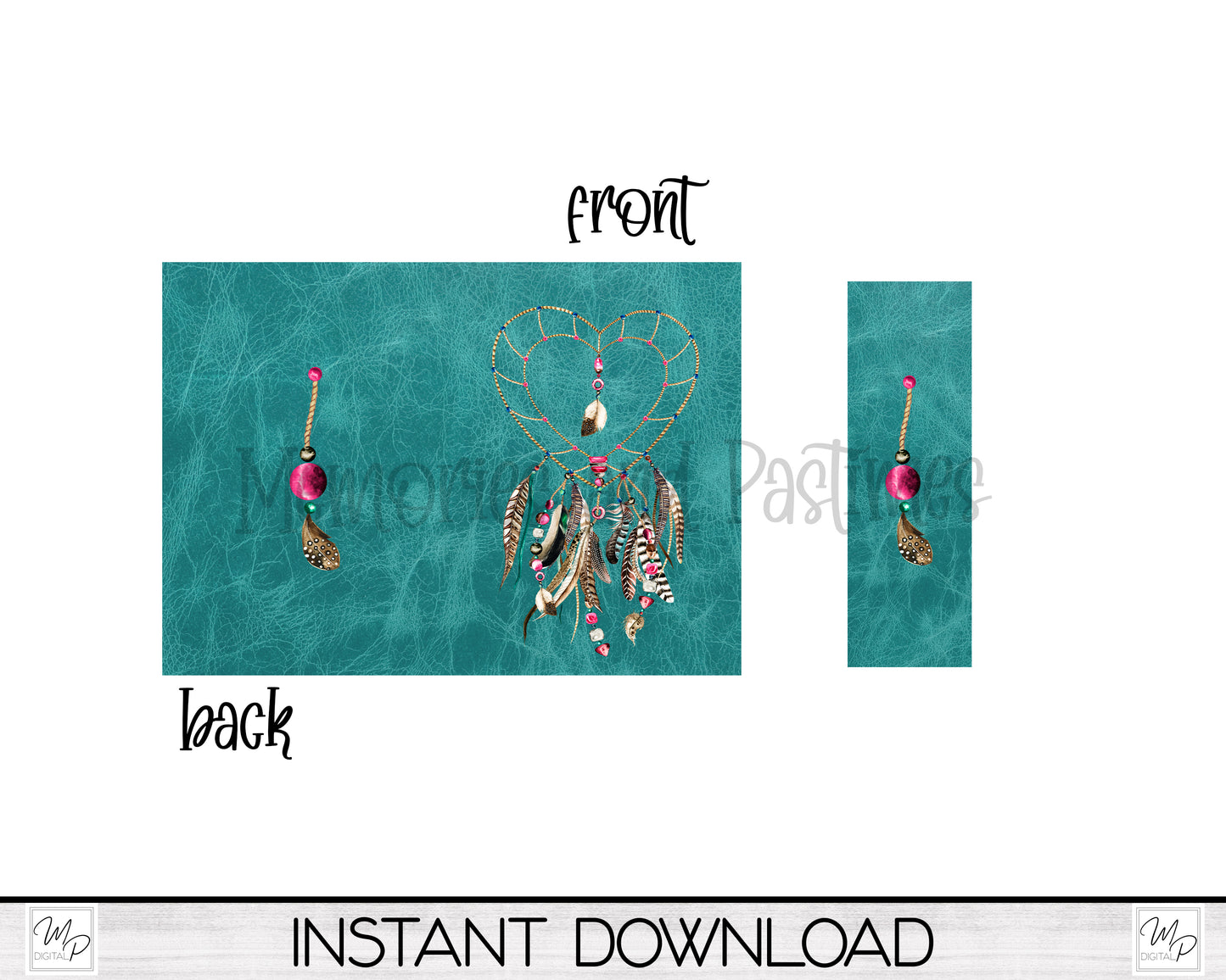 Dreamcatcher with Feathers Journal and Pen Set PNG Sublimation Design, Boho Digital Download