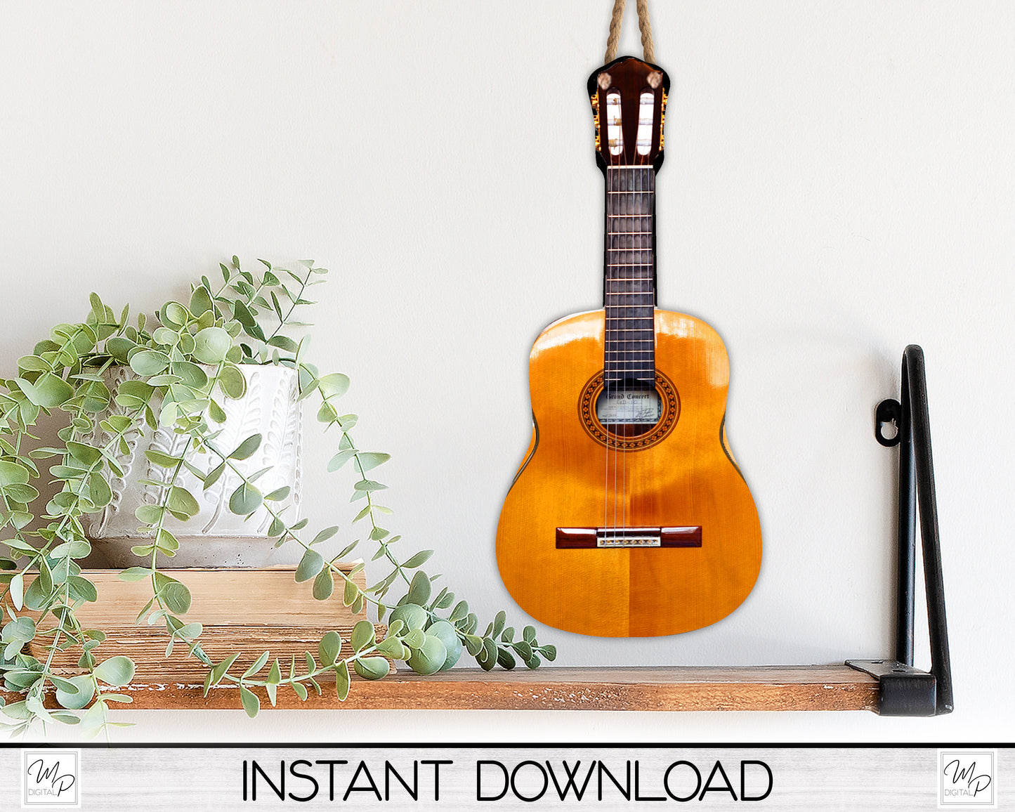 Guitar PNG Design for Sublimation of Earrings, Signs, Keychains, Digital Download