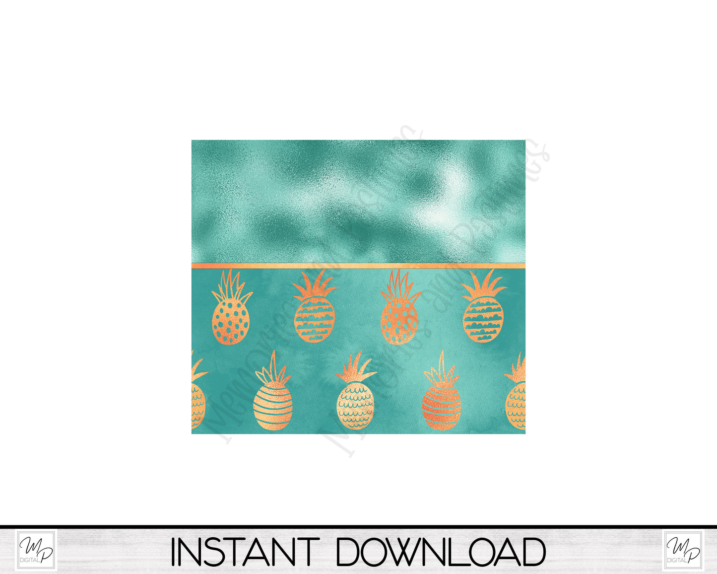 Split Pineapple Tropical 20oz Skinny Tumbler PNG Sublimation Design, Tumbler Digital Download