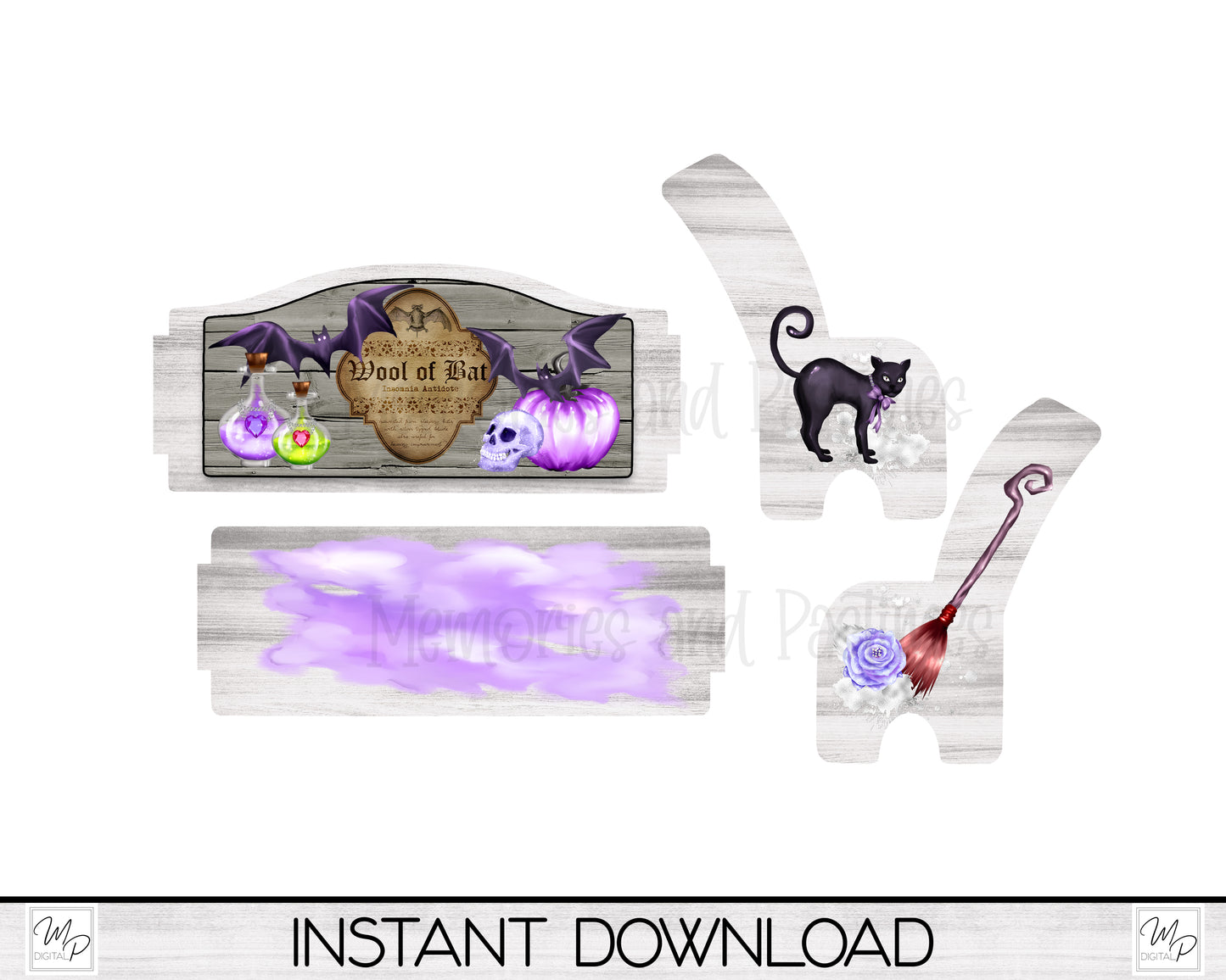 Halloween Bench PNG for Sublimation, Sublimation Design for Tiered Tray Benches, Digital Download, MSS Blank Design