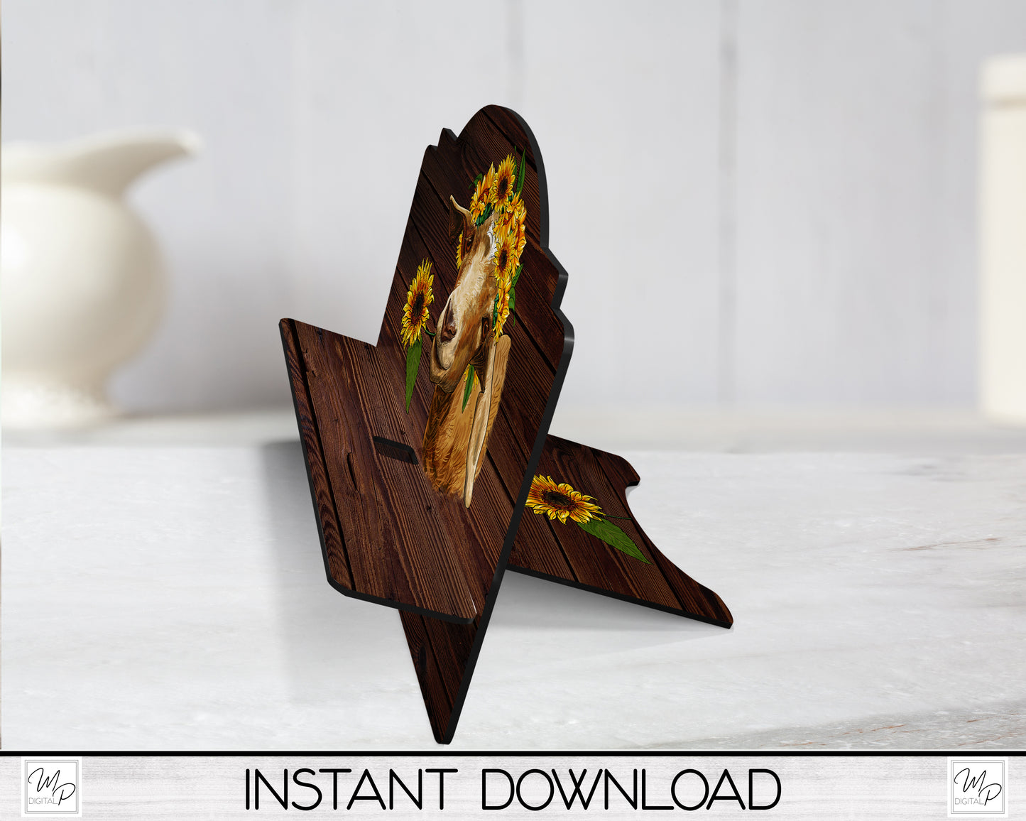 Sunflower Goat Cookbook / Tablet Stand PNG for Sublimation Design, Digital Download