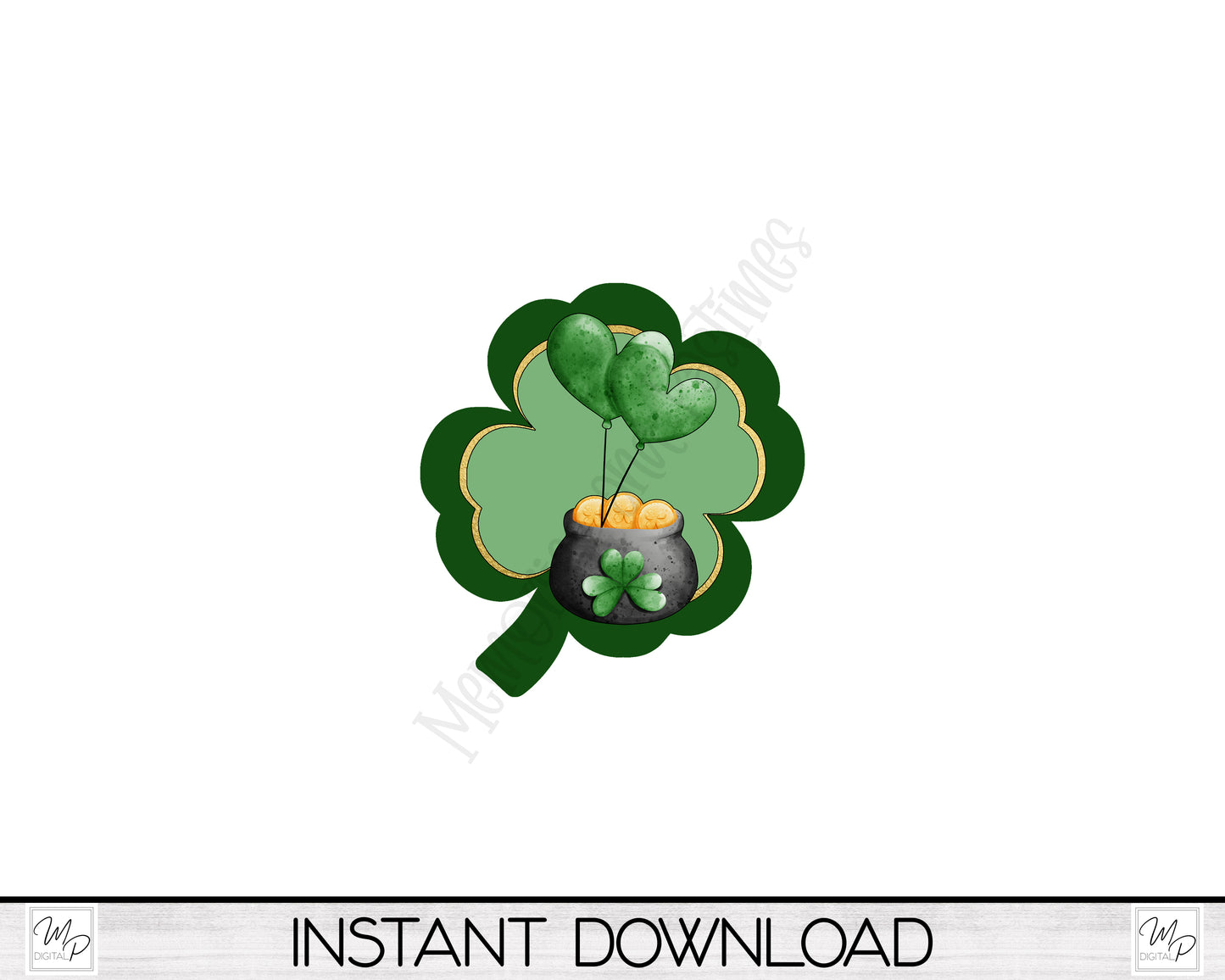 St. Patrick's Day Clover PNG Design for Sublimation, Earrings, Keychain, Signs, Digital Download