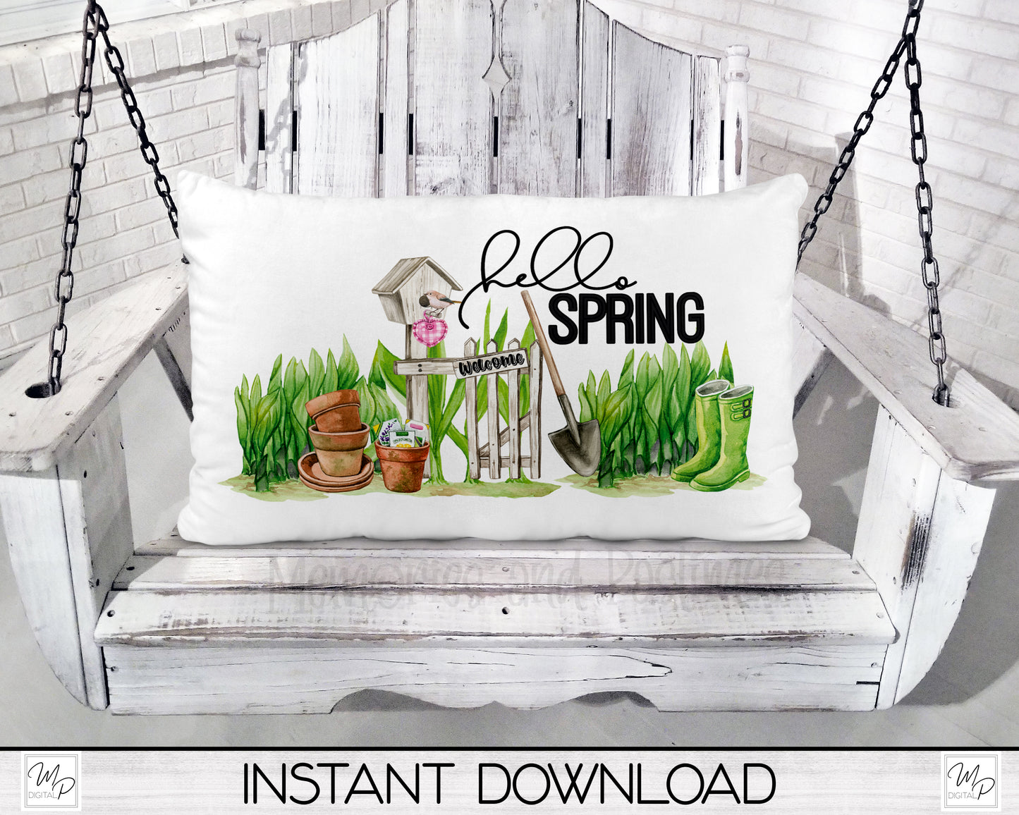 Welcome Spring Door Mat Design for Sublimation, Digital Download