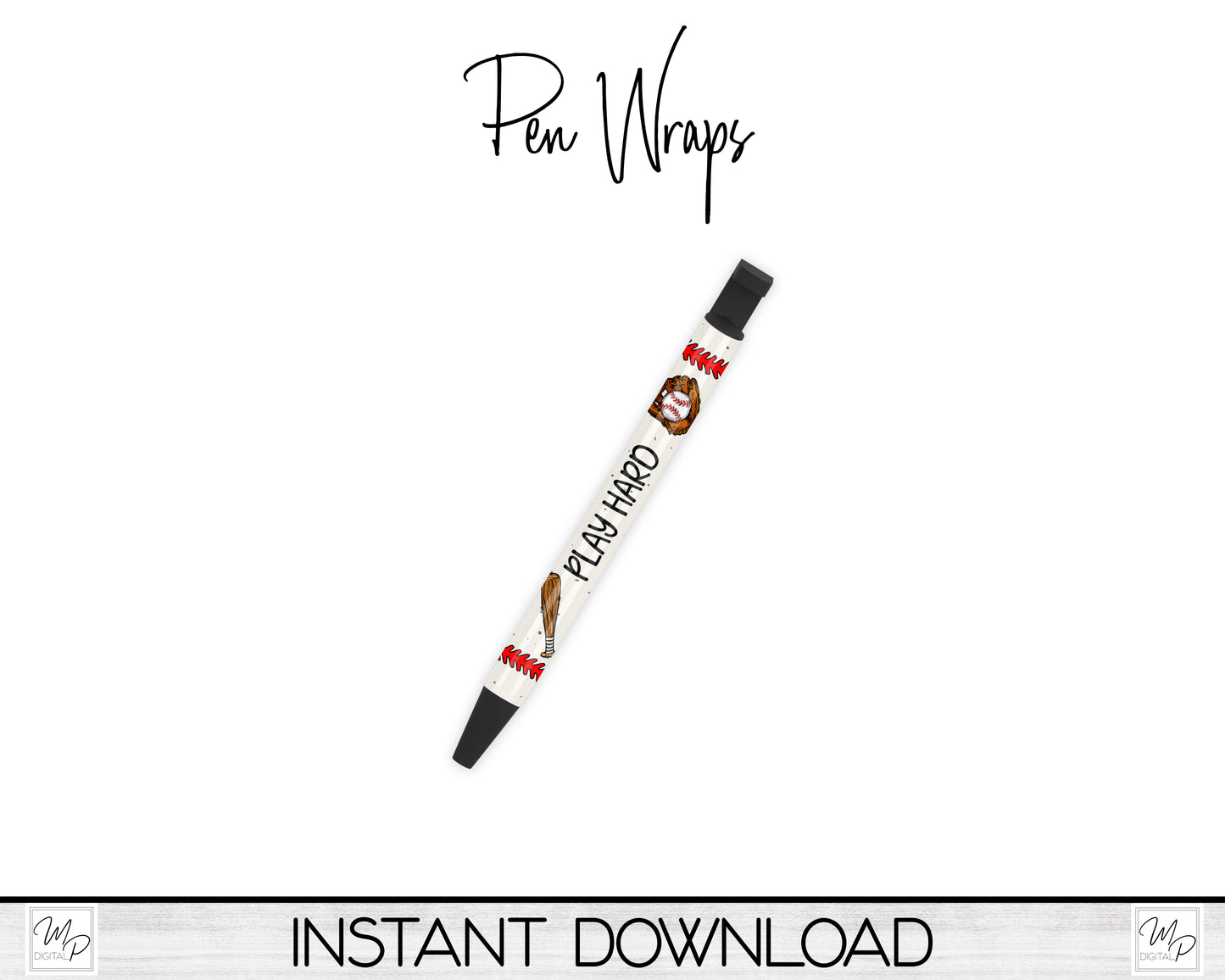 Baseball Sublimation or Epoxy Pen Wrap Designs, PNG Digital Download