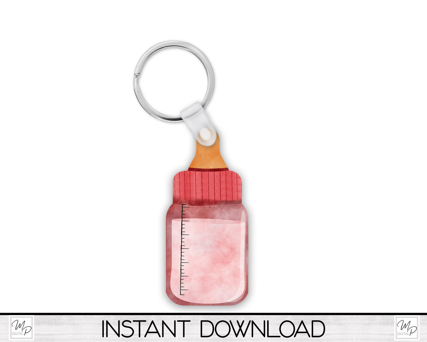 Pink Baby Bottle Ornament / Sign BUNDLE PNG for Sublimation, Digital Design Download