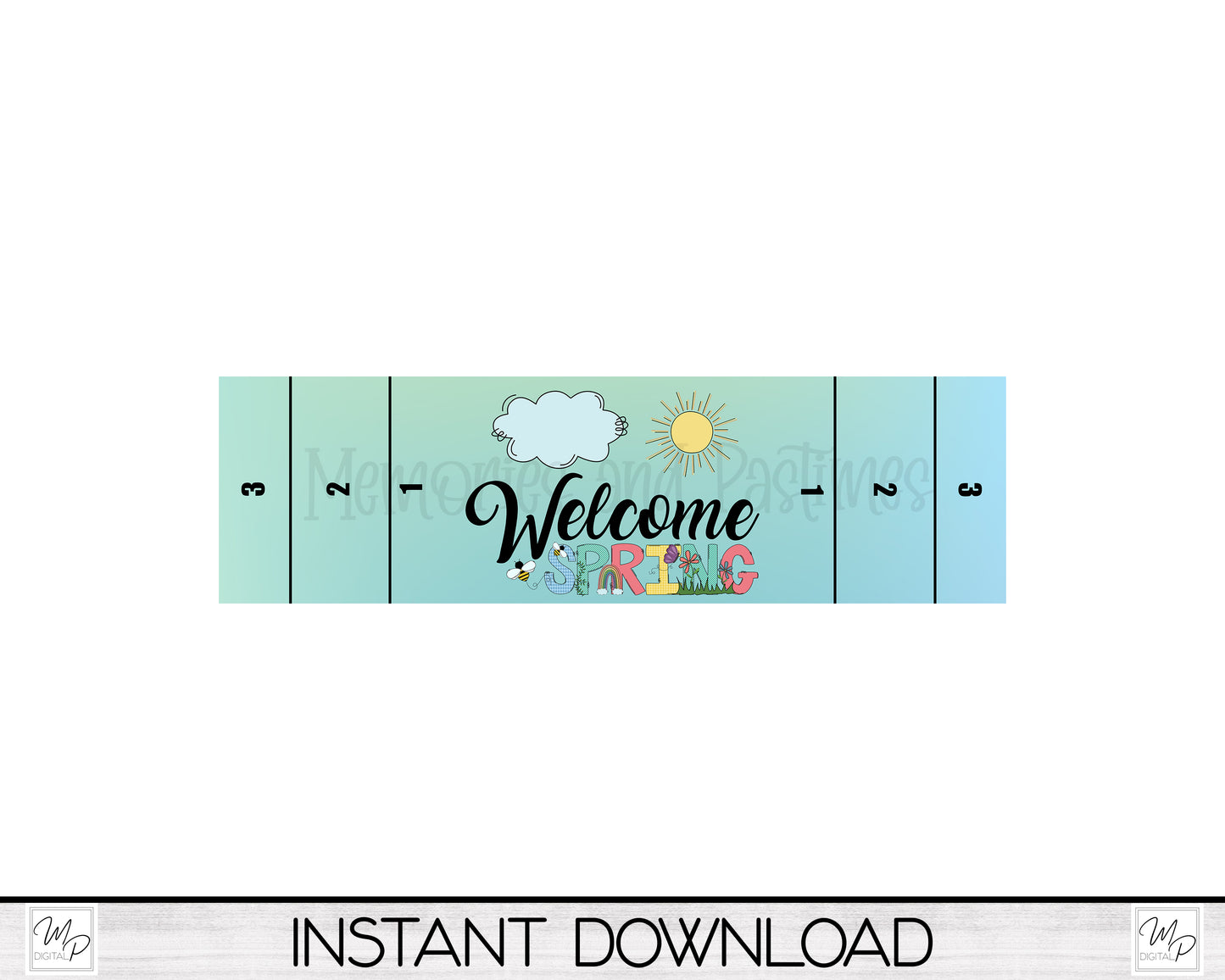 Welcome Spring Shuffleboard Sublimation, PNG Digital Download