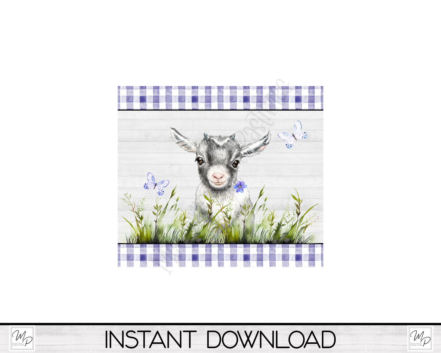Goat 20oz Skinny Tumbler PNG Sublimation Design, Digital Download