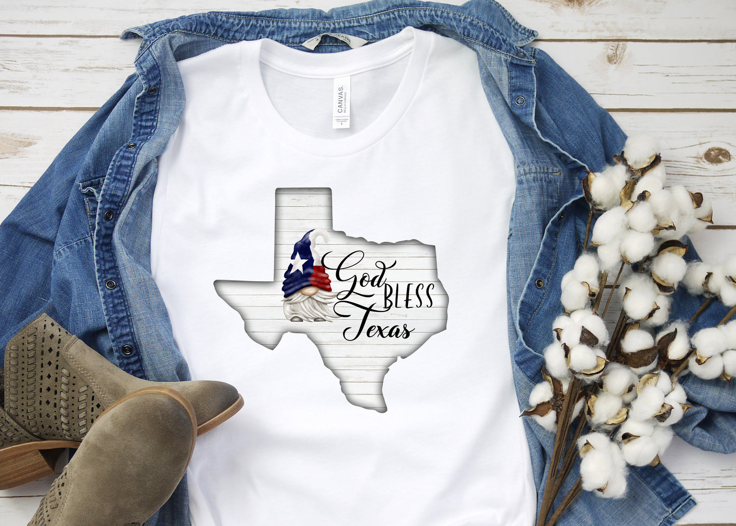 God Bless Texas Gnome PNG Sublimation Design, Digital Download, Sign, Pillow, T-Shirt