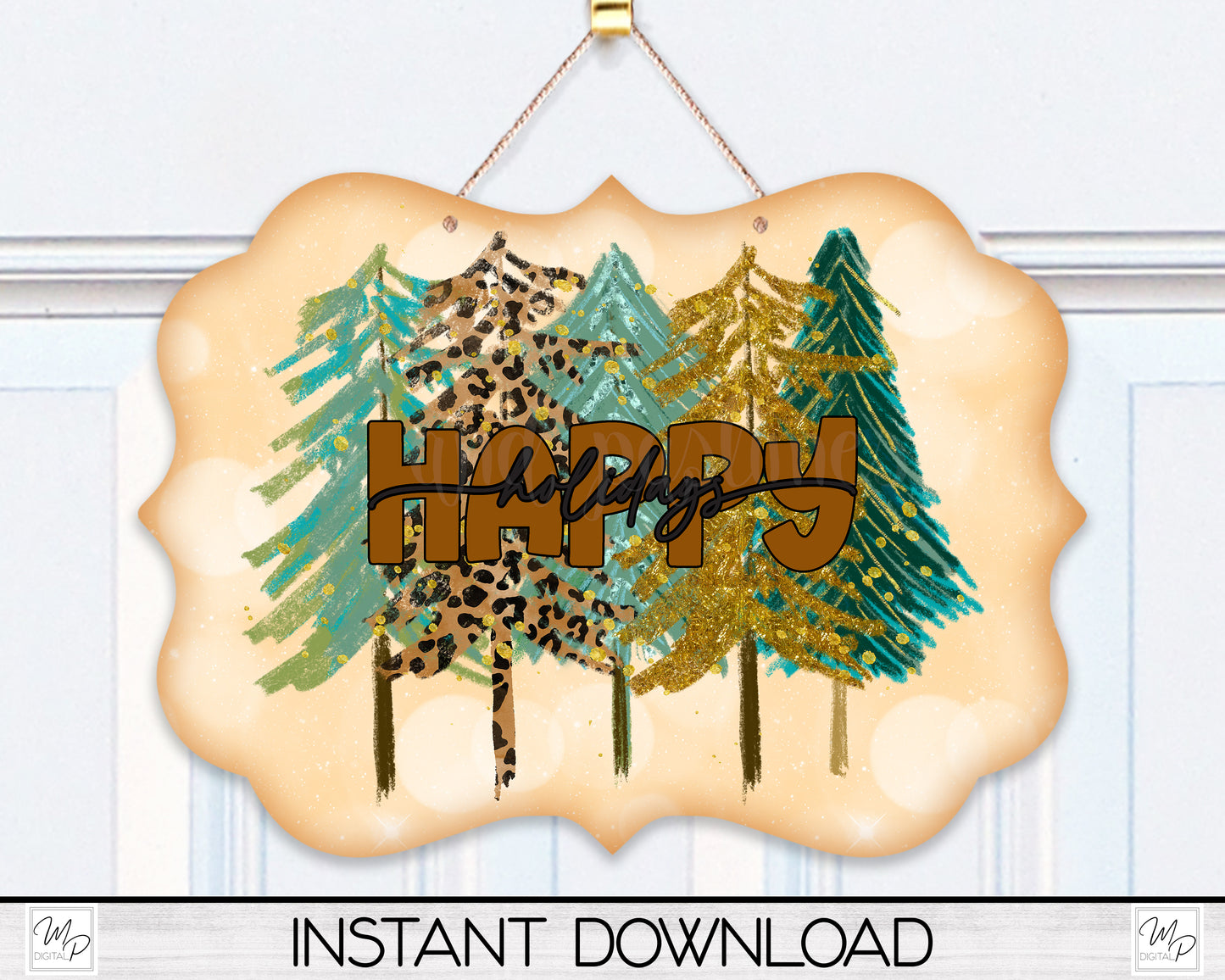 Christmas Benelux Ornament PNG for Sublimation, Leopard Print Tree Ornament Design, Digital Download