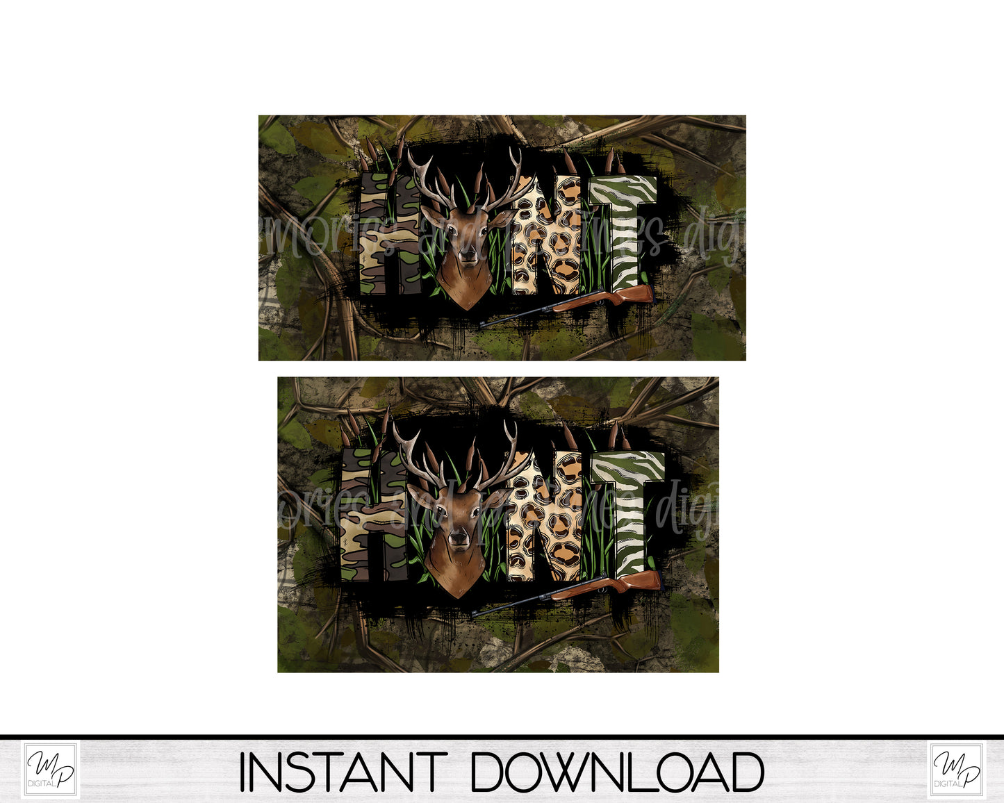 Camo Deer Hunting Can Cooler Sublimation Download, Waterslide PNG, Duozie PNG Design for Slim & Thick Duozie Wrap