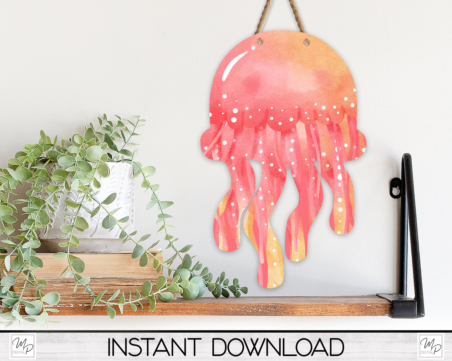Pink Jellyfish Earring PNG Design for Sublimation, Digital Download