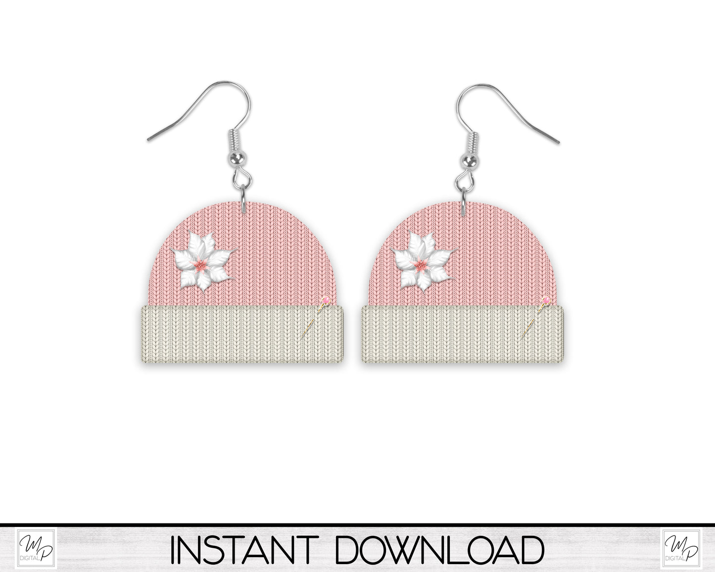 Pink Christmas Beanie Ornament PNG Design, Sublimation Design Download