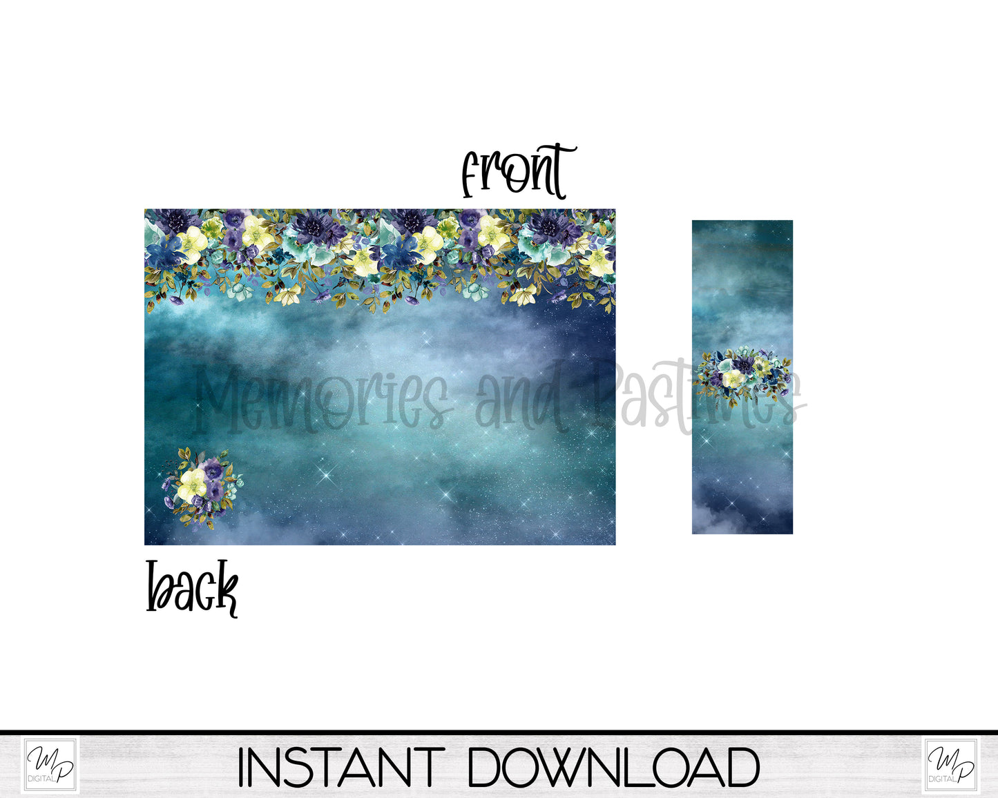 Floral Journal and Pen Set PNG Sublimation Design, Digital Download