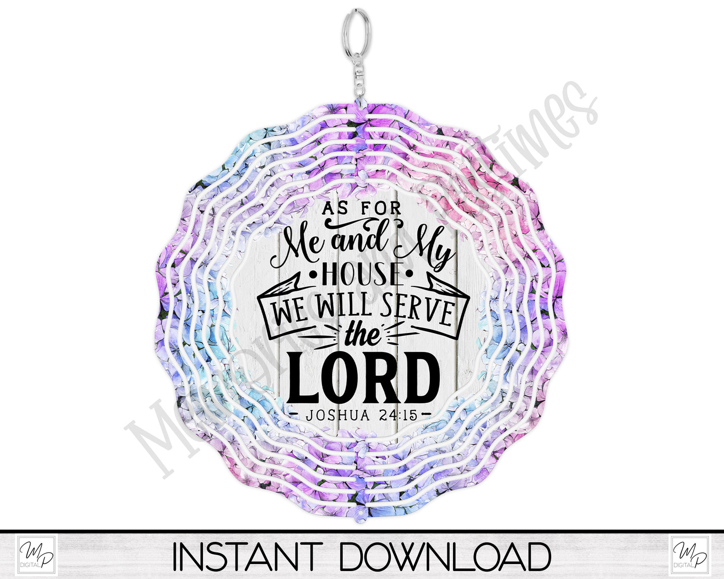 Christian Floral Wind Spinner PNG Design for Sublimation, Garden Spinner Design, Digital Download